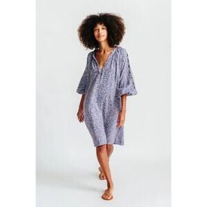 Mirth Womens Purple Blue Palm Springs Mini Dress Medium 100% Cotton